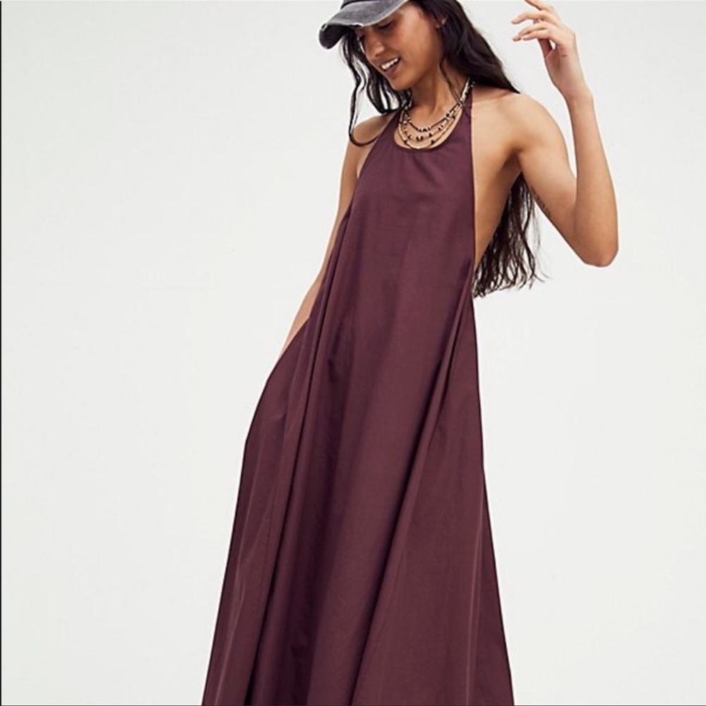 NWOT Free People Beachside Tide Halter Maxi Dress